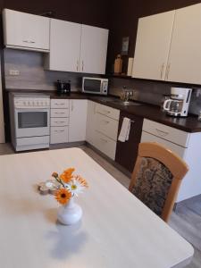Kuchyň nebo kuchyňský kout v ubytování Ferienwohnung Weiß
