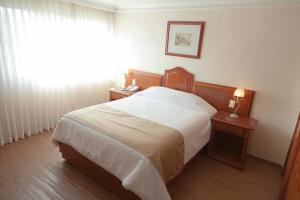 Ένα ή περισσότερα κρεβάτια σε δωμάτιο στο Hotel Polanco