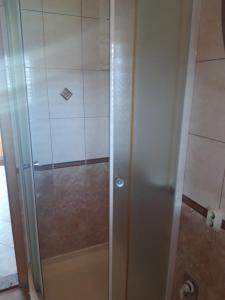 a shower with a glass door in a bathroom at Apartman 2 -NENA- in Zadar