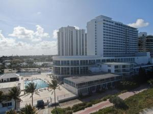 an aerial view of a city with tall buildings at New Point Miami Beach Apartments in Miami Beach