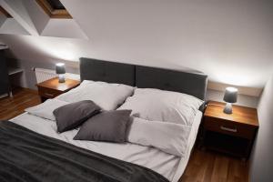 Ένα ή περισσότερα κρεβάτια σε δωμάτιο στο Willa Kosówka - Frydman