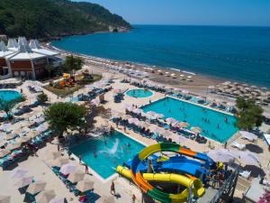 an aerial view of a resort with two pools at PEARL BEACH RESORT - Hills & Villas in Čanj