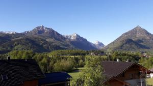 a view of the mountains from our house at Ferienwohnung Appesbacher in St. Wolfgang
