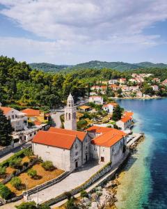 an aerial view of a small town next to a body of water at Marko Apartment in Korčula