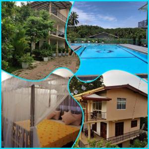 eine Collage mit drei Bildern eines Schwimmbads in der Unterkunft Coral Palm Villa and Apartment in Unawatuna