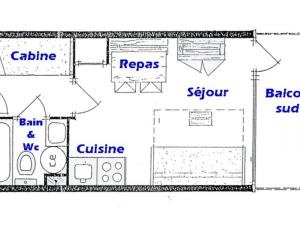 Studio Hauteluce, 1 pièce, 4 personnes - FR-1-293-7の見取り図または間取り図