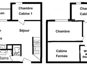 Appartement Les Saisies, 4 pièces, 8 personnes - FR-1-293-59の見取り図または間取り図