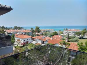 arial view of a town with houses and the ocean at Hanioti View Apartment in Hanioti