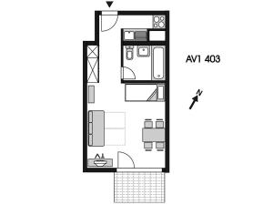 Apartment Antares 403の見取り図または間取り図