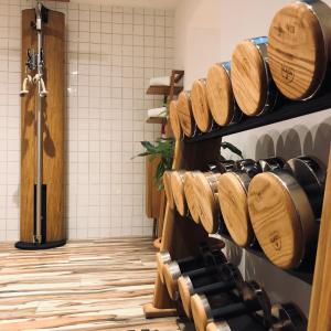 a room with a bunch of wine bottles at Holzer II in Porto-Vecchio