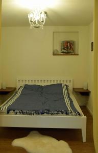 Postel nebo postele na pokoji v ubytování Elbwald-Studio