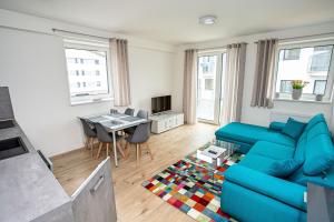 Χώρος καθιστικού στο Blue&Green apartments by Mountain ways