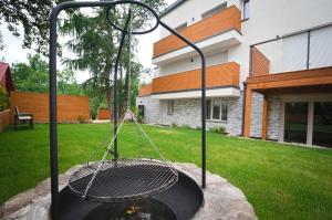 a swing in the yard of a house at Apartamenty Bernardo Lux in Karpacz