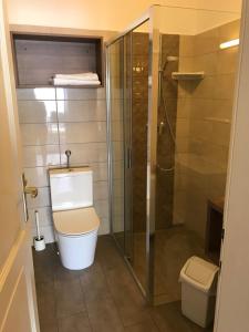A bathroom at Hársfa Szálló