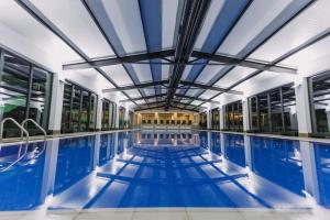 a large swimming pool with a large ceiling at Bakuriani Crystal resort 408 in Bakuriani