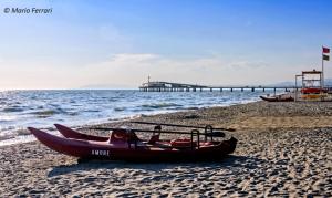 En strand i nærheden af lejligheden