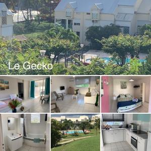 a collage of photos of a house at Gîte Le Gecko - Le Gosier in Saint-Félix