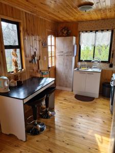 cocina con encimera y lavabo en una habitación en Montblanc, en Las Trancas