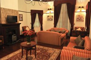 sala de estar con 2 sofás y chimenea en Royal Cocoon - Nuwara Eliya, en Nuwara Eliya