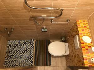 a bathroom with a toilet and a shower at AMAZING SEA VIEW Guest House ADRIATICA in Kotor