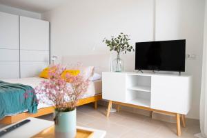 TV a/nebo společenská místnost v ubytování Over Open Sea Apartment