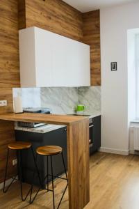 Kuchyň nebo kuchyňský kout v ubytování APARTAMENTY PRZY PARKU- Parking GRATIS!!!