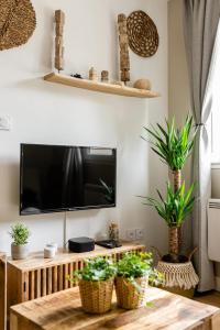 TV a/nebo společenská místnost v ubytování Casa Tulum