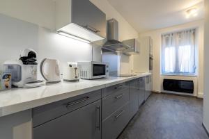 A kitchen or kitchenette at Appart'hotel de la Roseraie