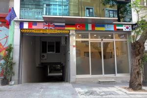 an entrance to a building with the door open at The Marist Hotel Kadikoy in Istanbul