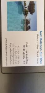 Billede fra billedgalleriet på "Aux Balcons du Riou" avec vue mer 180 degrés i Vence