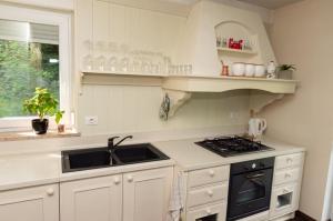 Kuchyň nebo kuchyňský kout v ubytování Apartmaji Velikonja