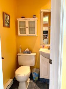 a bathroom with a toilet and a sink at Le Paréo de Magog-Mont Orford in Magog-Orford +41 photos