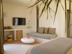 TV a/nebo společenská místnost v ubytování White Pebble Suites
