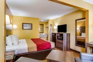 Habitación de hotel con cama y TV en Econo Lodge, en Kingsland