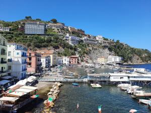 vista su un porto con barche in acqua di Marina Grande Inn a Sorrento