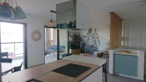 Kuchyň nebo kuchyňský kout v ubytování Magnifique T3 DUPLEX Vue Panoramique Golfe Ajaccio