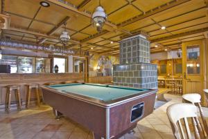 a pool table in a room with a bar at F-1065 Brunnenaue Haus Terrasse, für Gruppen geeignet in Sagard