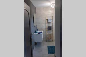 a bathroom with a sink and a mirror at Maison Privilège Nature à La Petite Pierre in La Petite-Pierre