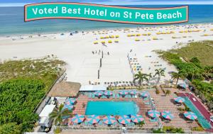 a view of the beach at the st pete beach hotel at Plaza Beach Hotel - Beachfront Resort in St Pete Beach
