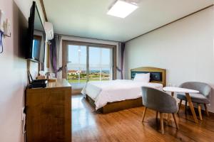 TV a/nebo společenská místnost v ubytování Hotel Amor + 37 fotografií