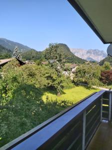 a view of the mountains from the balcony of a house at Ferienwohnung Schädler in Schruns