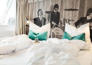 Postel nebo postele na pokoji v ubytování Pyjama Park St Pauli Hotel und Hostel