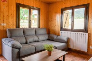 Zona de estar de Aldea Los Odres - Cabañas de Madera de 1ª con Piscina Privada y BBQ en la puerta