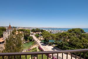 a view of the city from a balcony at Vila Gale Cascais in Cascais