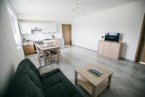 Televízia a/alebo spoločenská miestnosť v ubytovaní Apartamenty Perła Orawy