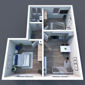 eine Darstellung eines kleinen Apartmenthauses in der Unterkunft Smart Resorts Haus Jade Ferienwohnung 201 in Winterberg