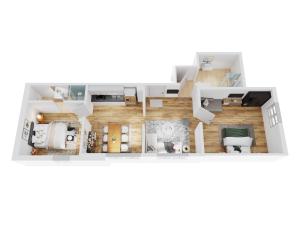 a rendering of a floor plan of a house at Smart Resorts Haus Saphir Ferienwohnung 507 in Winterberg