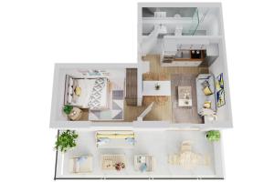 Půdorys ubytování Smart Resorts Haus Azur Ferienwohnung 806