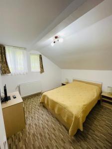 a bedroom with a bed in a room at Garsoniera Studio in Buşteni