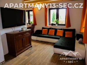 TV a/nebo společenská místnost v ubytování Apartmánový dům 13 Rodinný